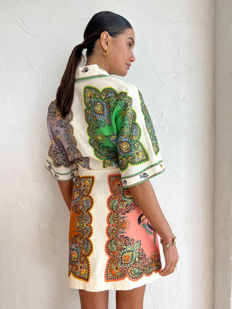 Graffiti Printed Shirt Dress