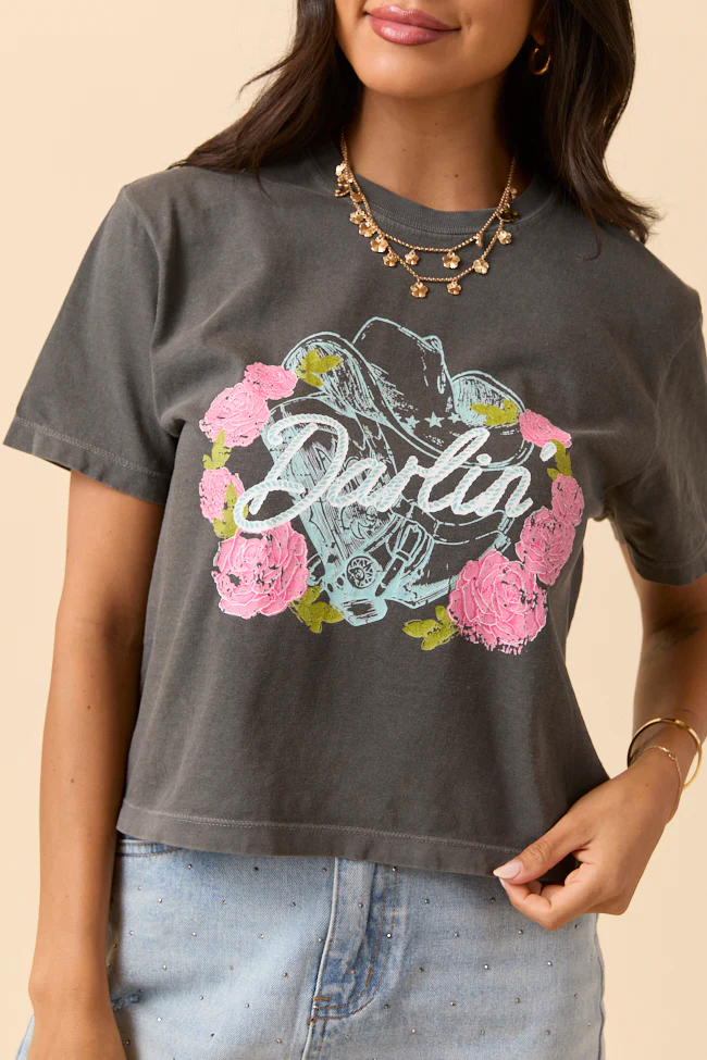 Dark Grey Boxy Graphic Tee