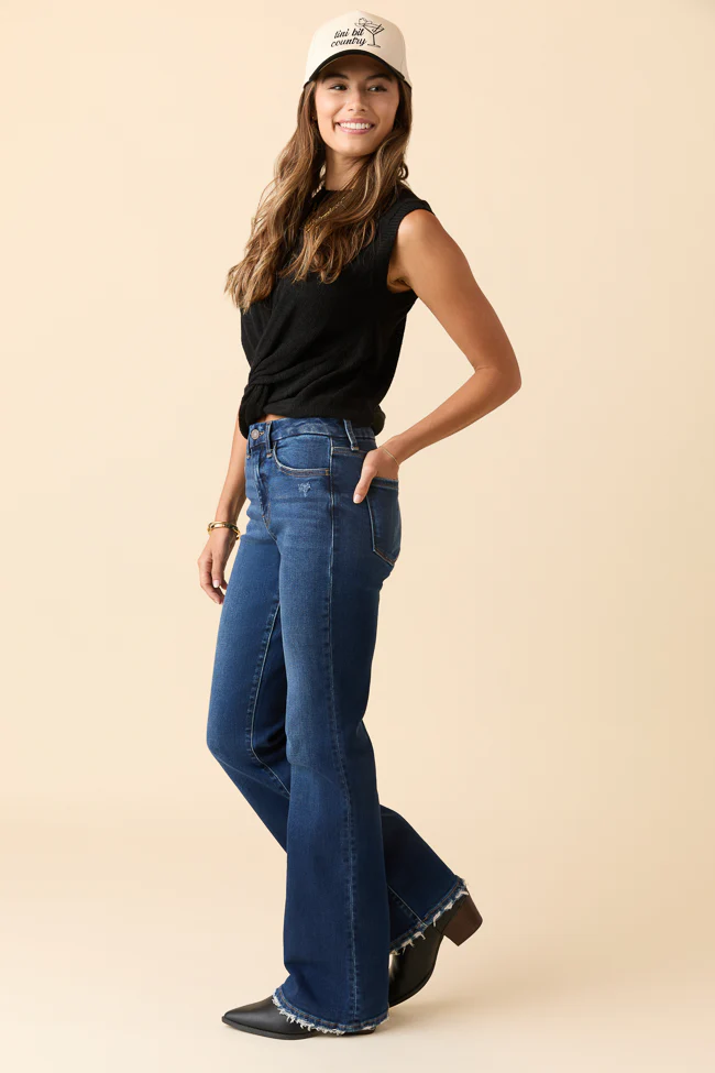 Dark Wash Relaxed Flare Jeans