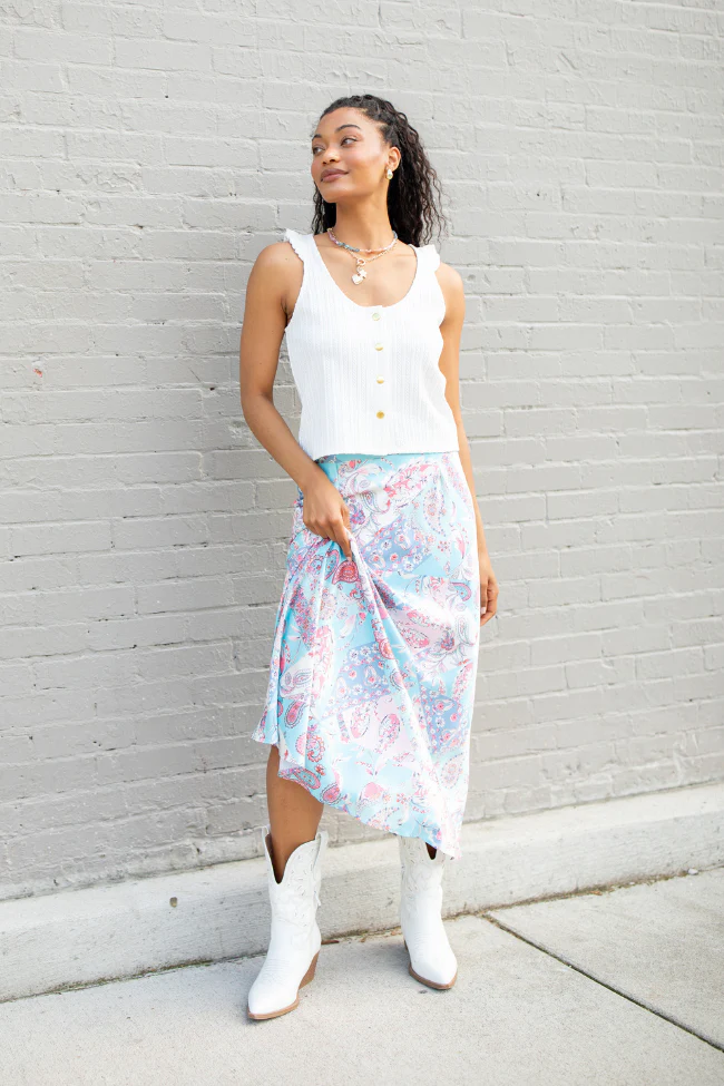 Patchwork Printed Midi Skirt